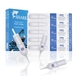 Box azul desechable agujas de tatuaje blanco para artistas