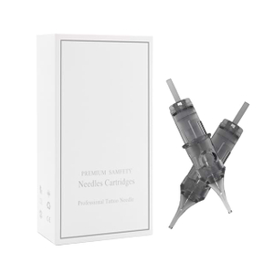 Box de cajas blancas premium Agujas de tatuaje gris para detalles