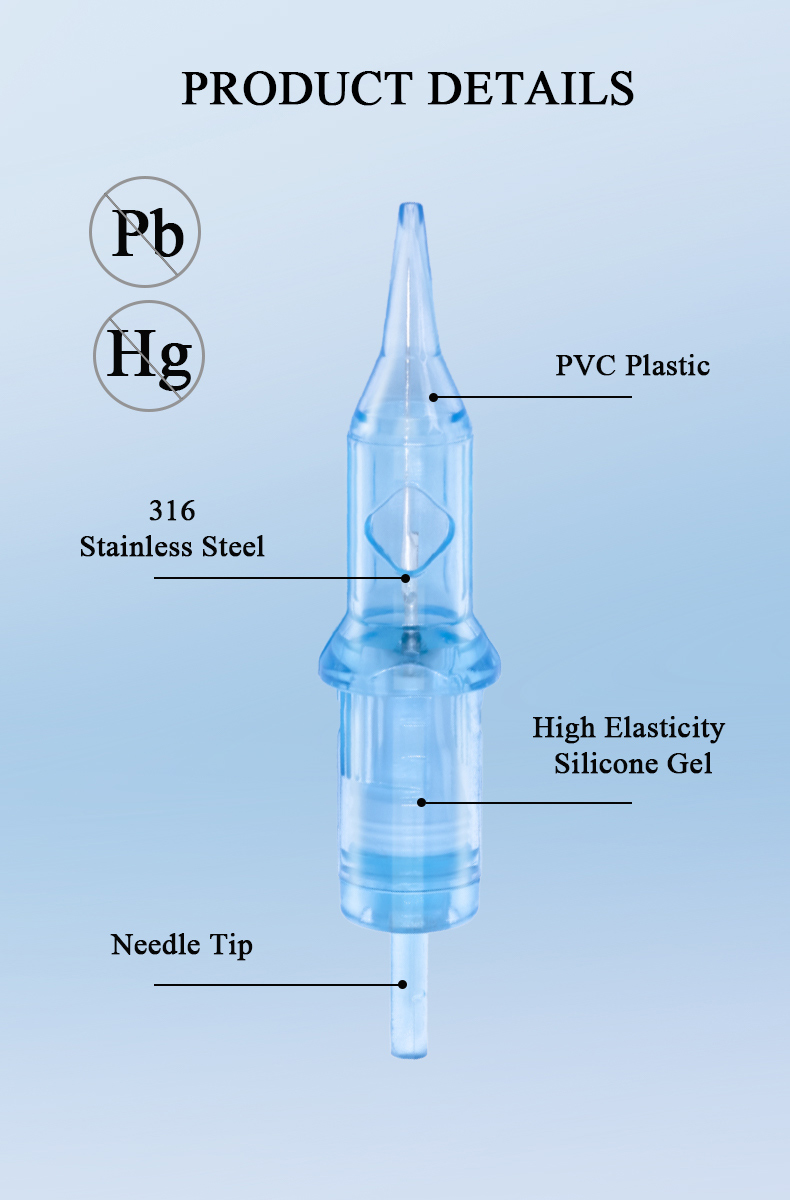 50 cartuchos mixtos de agujas de tatuaje de grado m&eacute;dico.