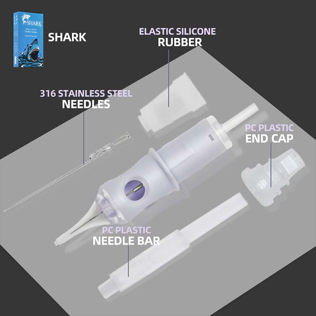 Agujas de tatuaje blancas de caja azul desechable para forro