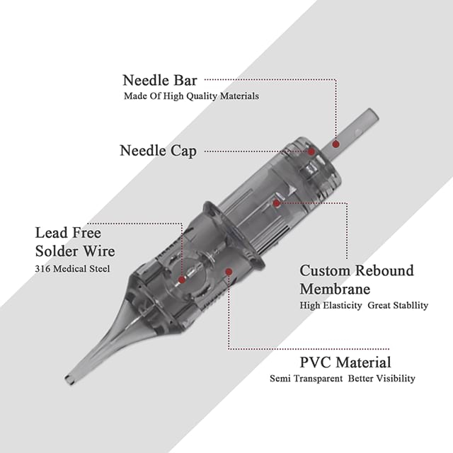 Agujas de tatuaje grises de caja blanca estéril para máquinas